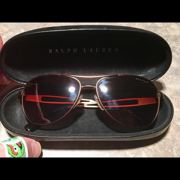 Ralph Lauren Accessories - Ralph Lauren Ladies Satin Brown Aviator Sunnies